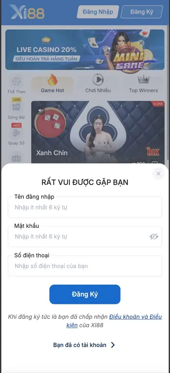 Đăng ký XI88